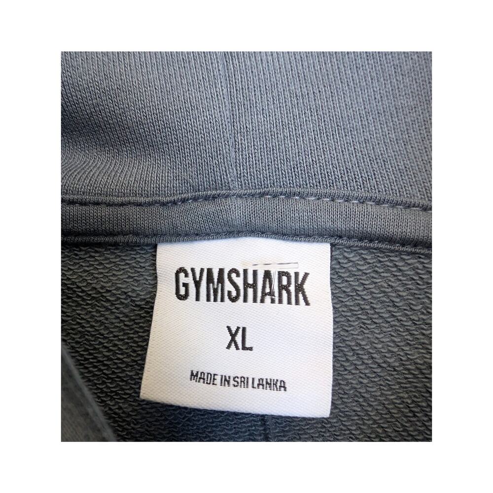 NWT Gymshark Hoodie Men XL Blue Collegiate Script Oversized Long Sleeve Full Zip - Picture 3 of 4